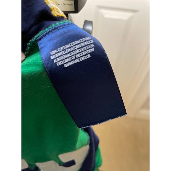 Ralph Lauren Girl's Cotton Elastic Waist Green Blue Swim Beach Pool Tunic - Picture 7 of 7